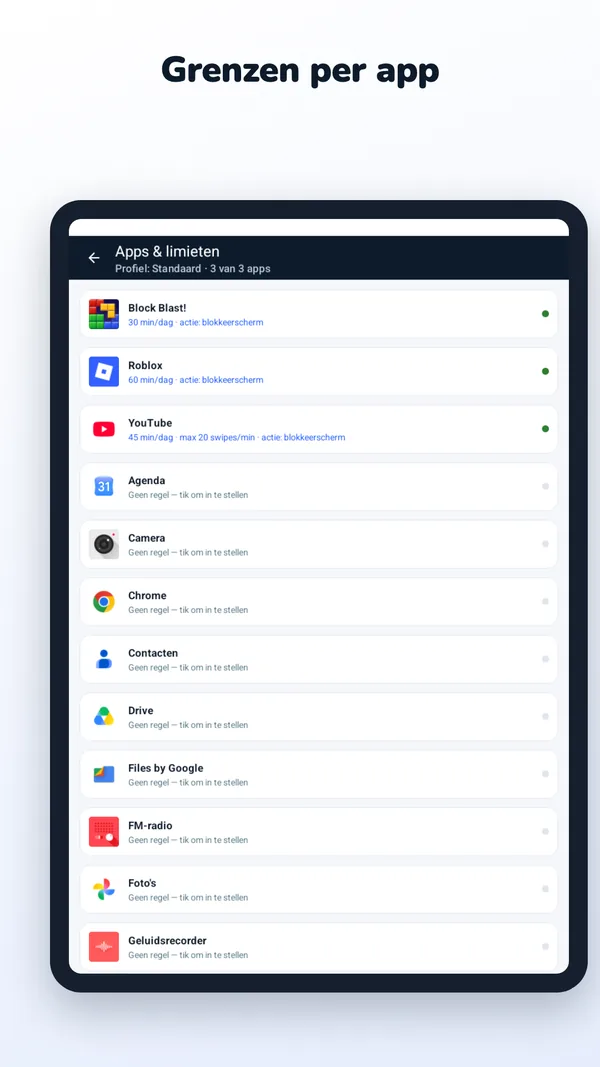 Tijdlimieten per app