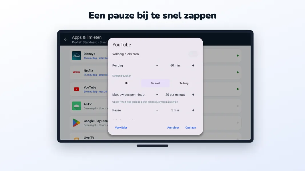 Een pauze op de tv